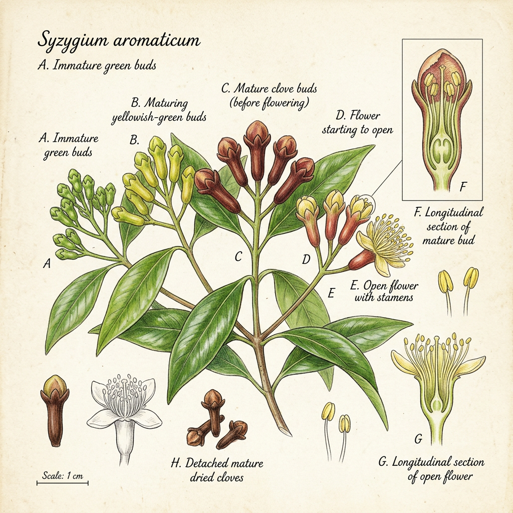 The cloves of Maluku are an endemic Indonesian spice native to the Maluku Islands